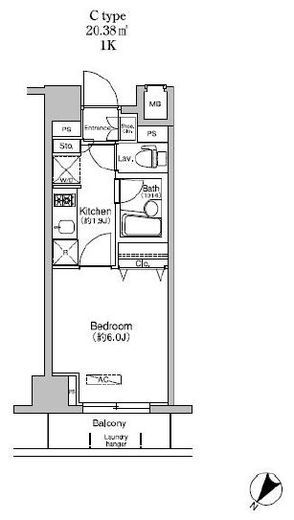 プラウドフラット荻窪Ⅱ　702号室　間取り