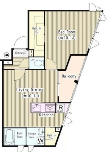 ゼルコバ上高井戸　407号室　間取り