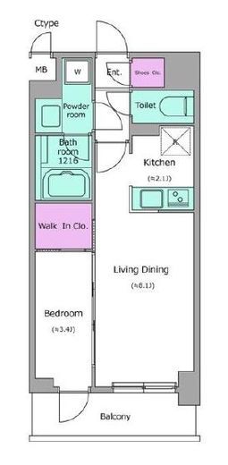 KDXレジデンス上石神井Ⅱ　706号室　間取り