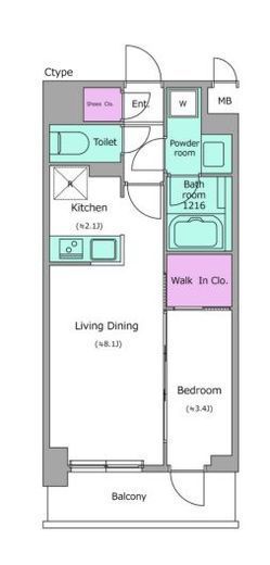 KDXレジデンス上石神井Ⅱ　803号室　間取り