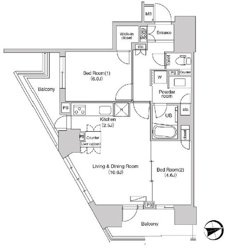 エミリブ石神井公園　1108号室　間取り