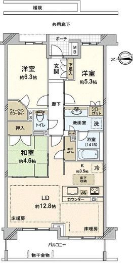 プラウド杉並高井戸　1F1号室　間取り