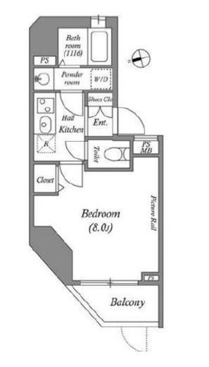 ルクレ上北沢ルネサンスコート　209号室　間取り
