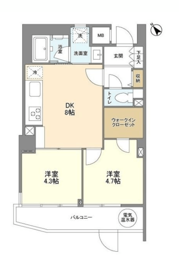 ミリアレジデンス中野弥生町　101号室　間取り