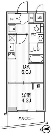 ALTERNA中野 (オルタナ中野)　406号室　間取り