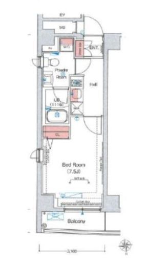 エストゥルース東高円寺　401号室　間取り