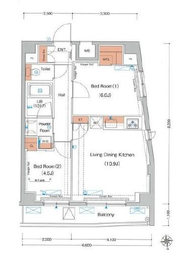 エストゥルース東高円寺　802号室　間取り
