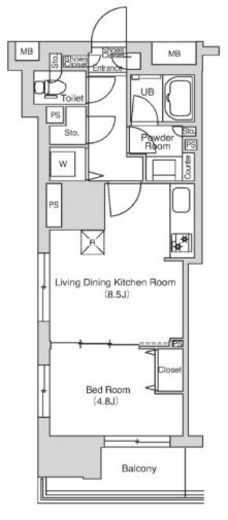 エミリブ鷺ノ宮　210号室　間取り