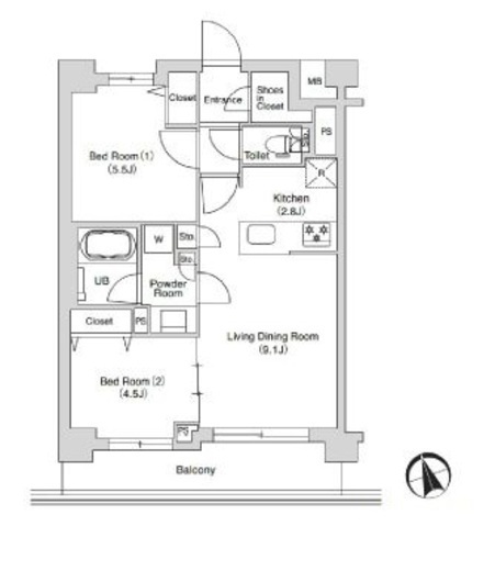 エミリブ鷺ノ宮　213号室　間取り