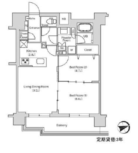 エミリブ鷺ノ宮　604号室　間取り