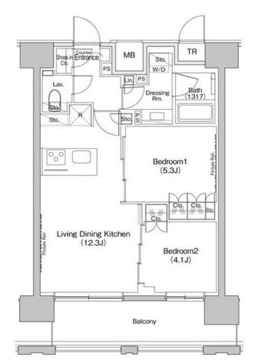 ザ・パークハビオ上北沢　1004号室　間取り