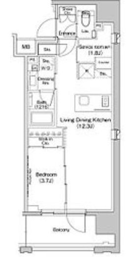 ザ・パークハビオ上北沢　1205号室　間取り