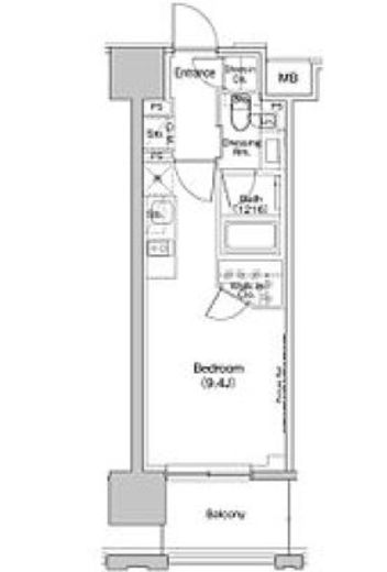 ザ・パークハビオ上北沢　1304号室　間取り