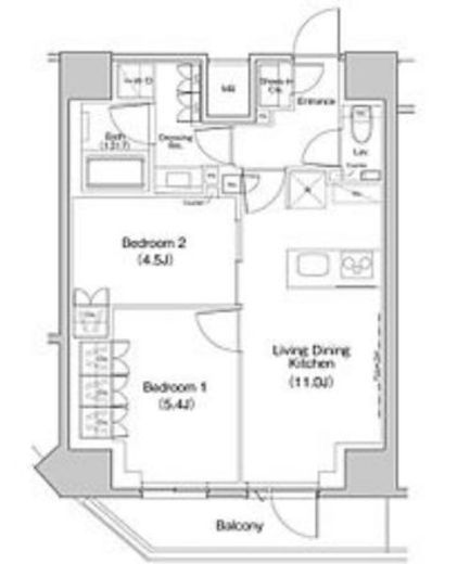 ザ・パークハビオ中野富士見町ガーデン　1406号室　間取り