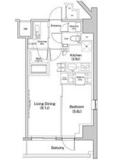 ザ・パークハビオ中野富士見町ガーデン　606号室　間取り