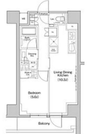 ザ・パークハビオ中野富士見町ガーデン　610号室　間取り