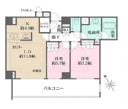 パークハウス池田山公園白金台の杜　401号室　間取り