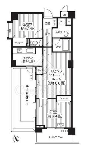 コスモ荻窪ロイヤルコート　401号室　間取り