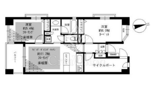 ルモンド恵比寿　401号室　間取り