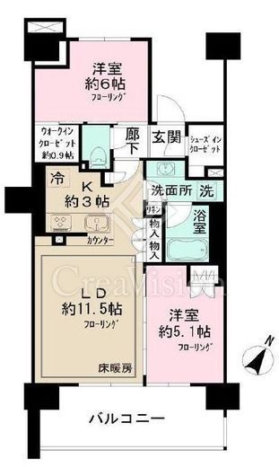 ブリリアシティ石神井公園アトラス　411号室　間取り