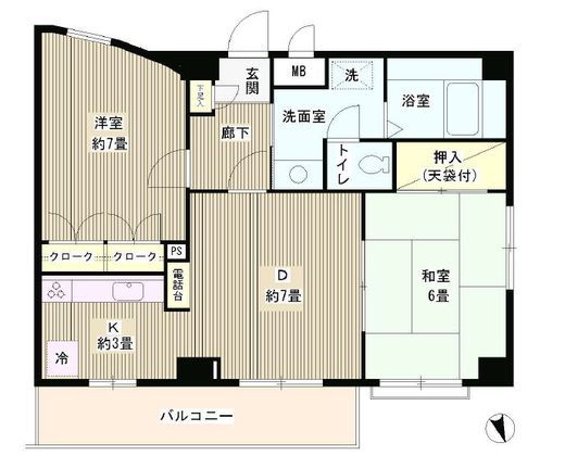 フラテ西荻窪　104号室　間取り