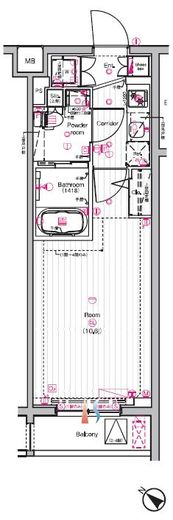 THE PREMIUM CUBE G 東中野 (ザ プレミアムキューブジー東中野)　122号室　間取り
