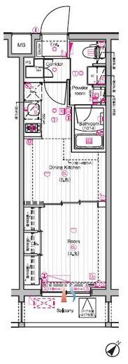 THE PREMIUM CUBE G 東中野 (ザ プレミアムキューブジー東中野)　215号室　間取り