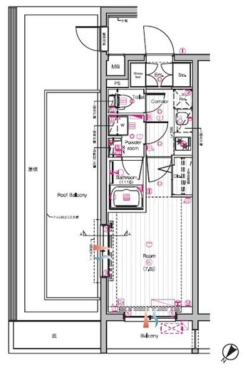 THE PREMIUM CUBE G 東中野 (ザ プレミアムキューブジー東中野)　326号室　間取り
