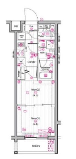 THE PREMIUM CUBE G 東中野 (ザ プレミアムキューブジー東中野)　330号室　間取り