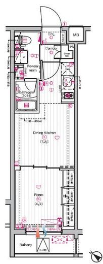 THE PREMIUM CUBE G 東中野 (ザ プレミアムキューブジー東中野)　422号室　間取り