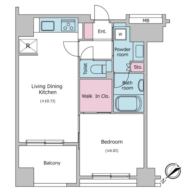 レジディア日本橋浜町　704号室　間取り