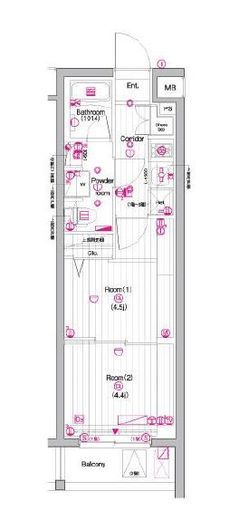 PREMIUM CUBE 中野富士見町 (プレミアムキューブ中野富士見町)　211号室　間取り