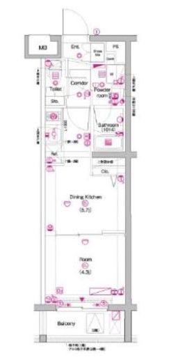 PREMIUM CUBE 中野富士見町 (プレミアムキューブ中野富士見町)　403号室　間取り