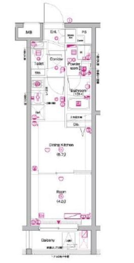 PREMIUM CUBE 中野富士見町 (プレミアムキューブ中野富士見町)　407号室　間取り