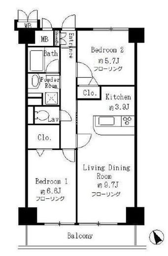 サンクレール高井戸　710号室　間取り