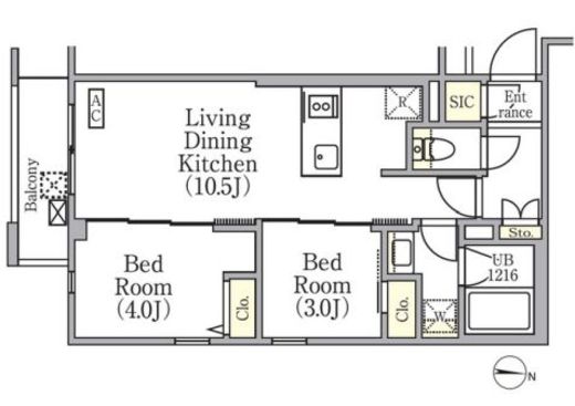 イプセ中野三丁目　303号室　間取り