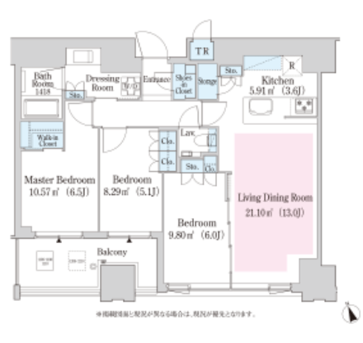 中野ステーションレジデンス　1106号室　間取り