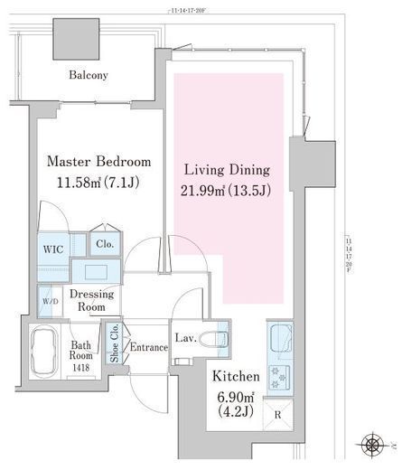 中野ステーションレジデンス　1913号室　間取り