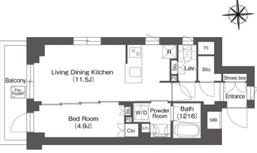 バウスステージ練馬豊玉　408号室　間取り