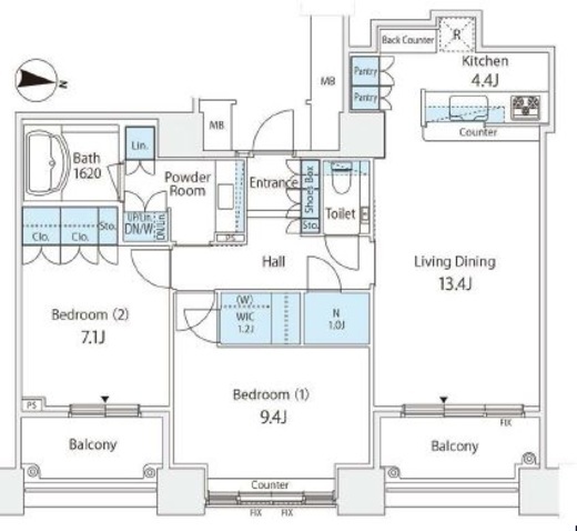 芝浦アイランド ケープタワー　2321号室　間取り