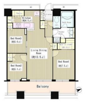 芝浦アイランド ケープタワー　3515号室　間取り