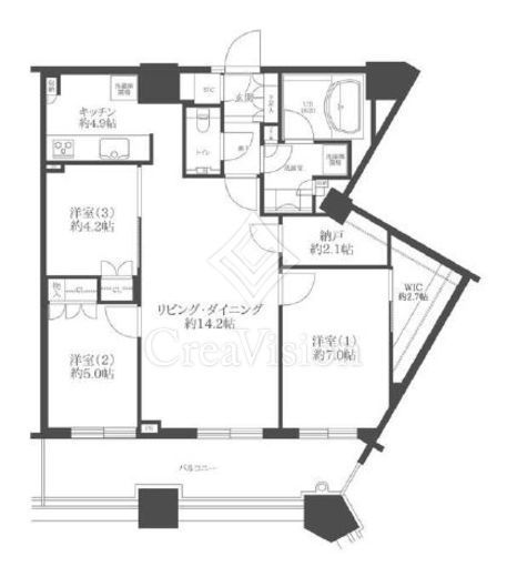 芝浦アイランド ケープタワー　2508号室　間取り
