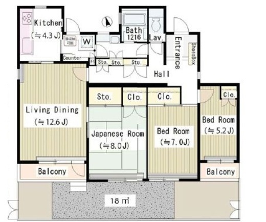 BLESS阿佐ヶ谷theSeasons　A101号室　間取り