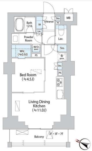 イストワール阿佐ヶ谷　504号室　間取り