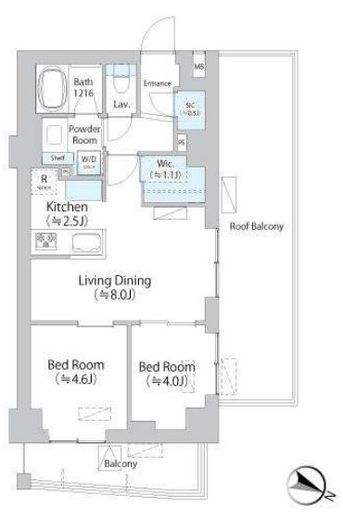 イストワール阿佐ヶ谷　706号室　間取り
