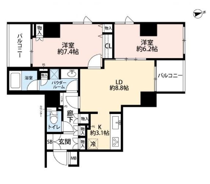 東新宿レジデンシャルタワー　912号室　間取り