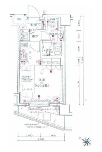 グローリオ明大前　609号室　間取り