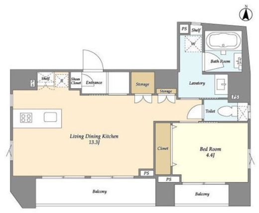 The Coteau Shin-Nakano　701号室　間取り