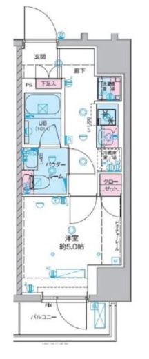 ジェノヴィア桜上水Ⅱ　801号室　間取り