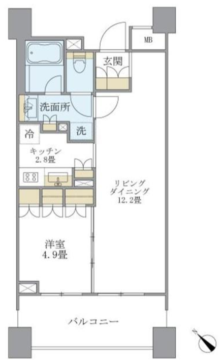 アパートメンツ三田　1002号室　間取り